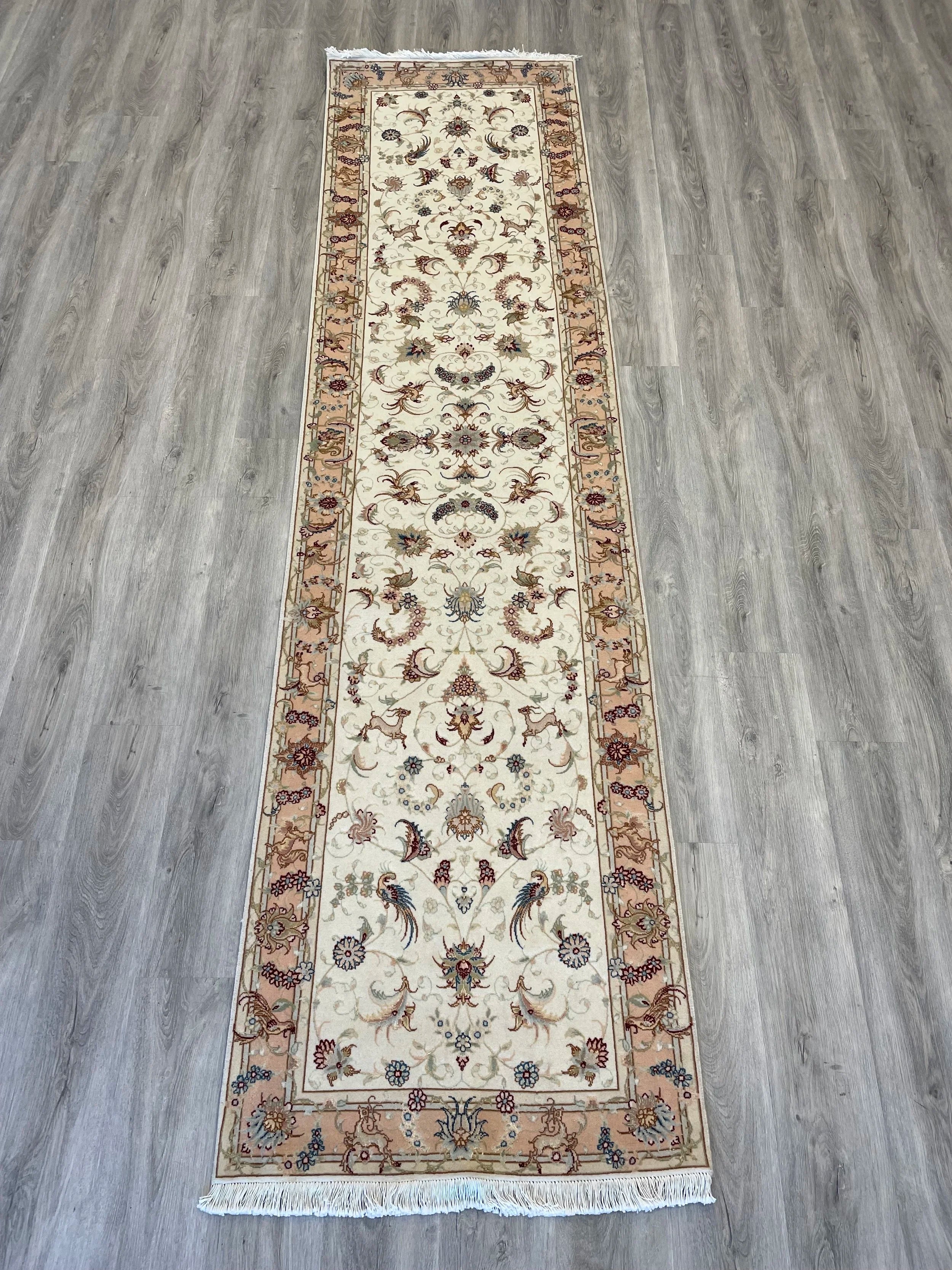 Tabriz Wool and Silk Rug (2'6" x 10'0")