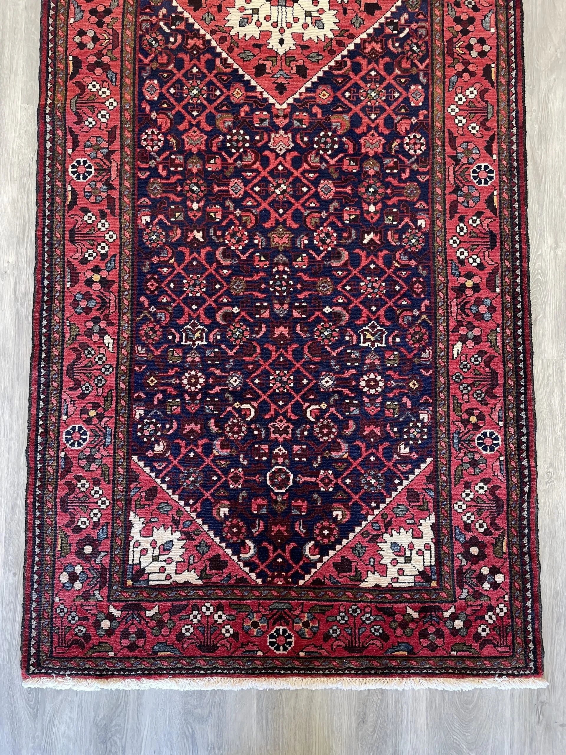 Hamedan Wool Rug Runner (3'7" x 10'0")
