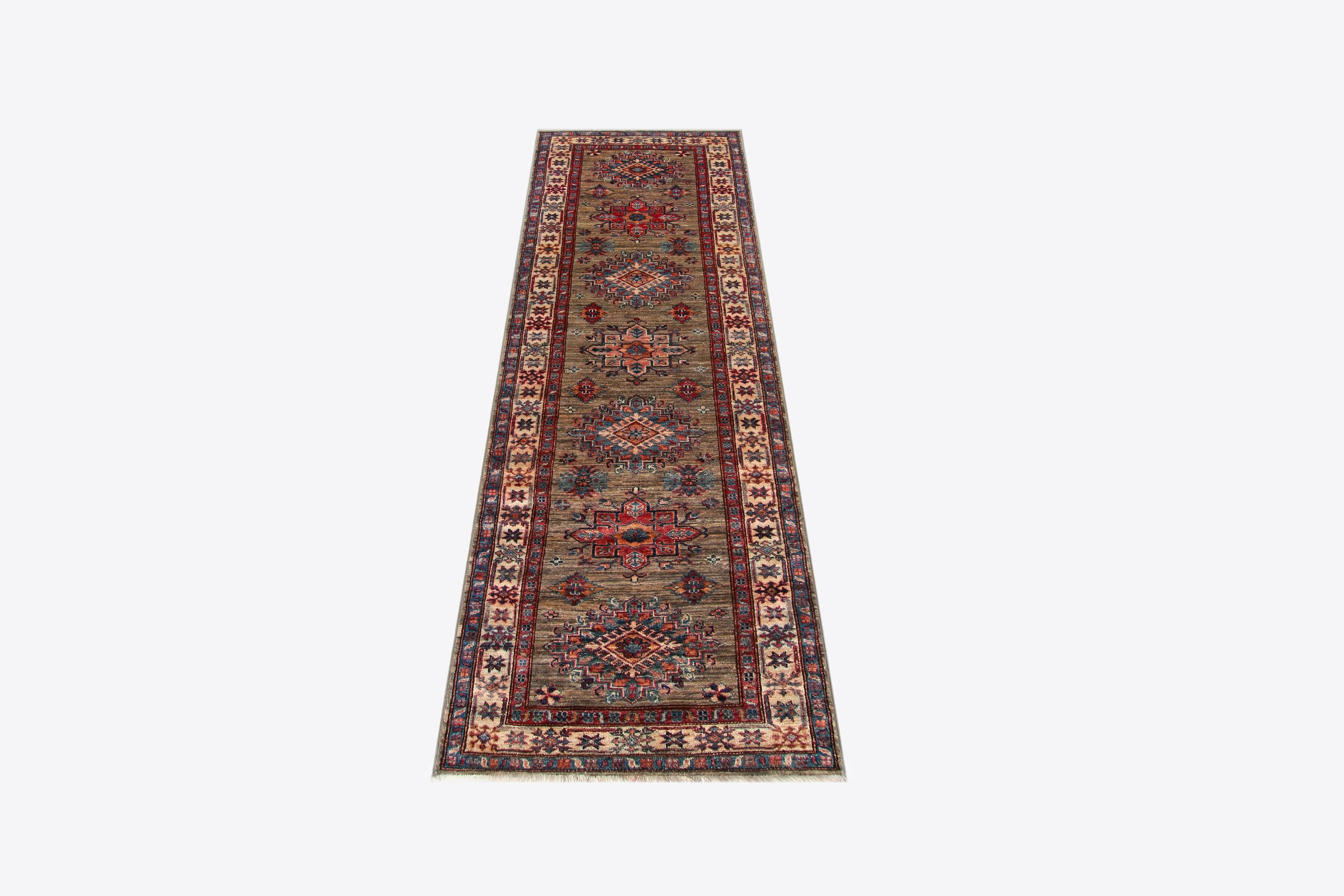 Contemporary Tribal Wool Rug Runner (2'7" x 8'6")