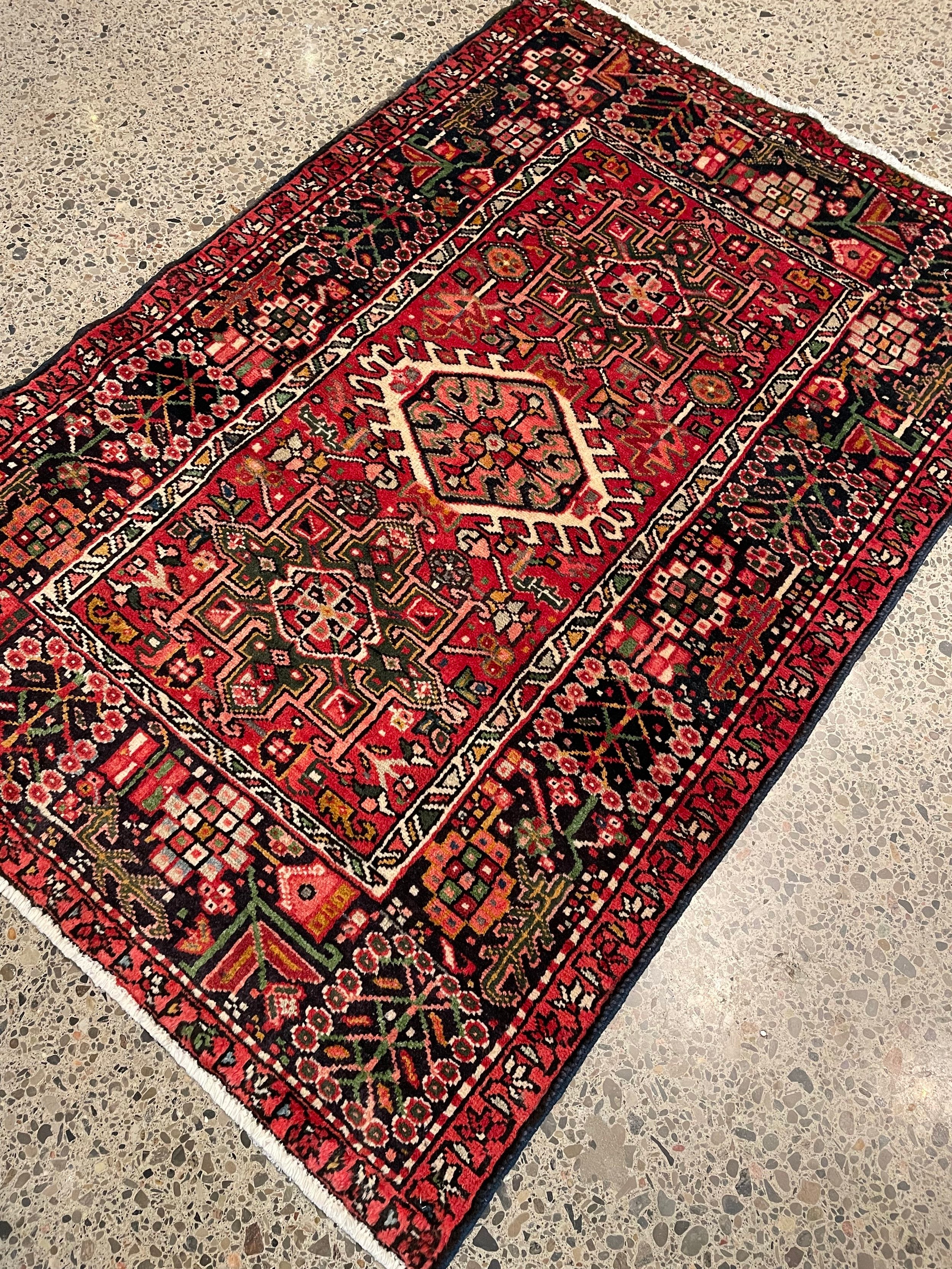 Karajeh Vintage Wool Rug (3'3" x 4'9")