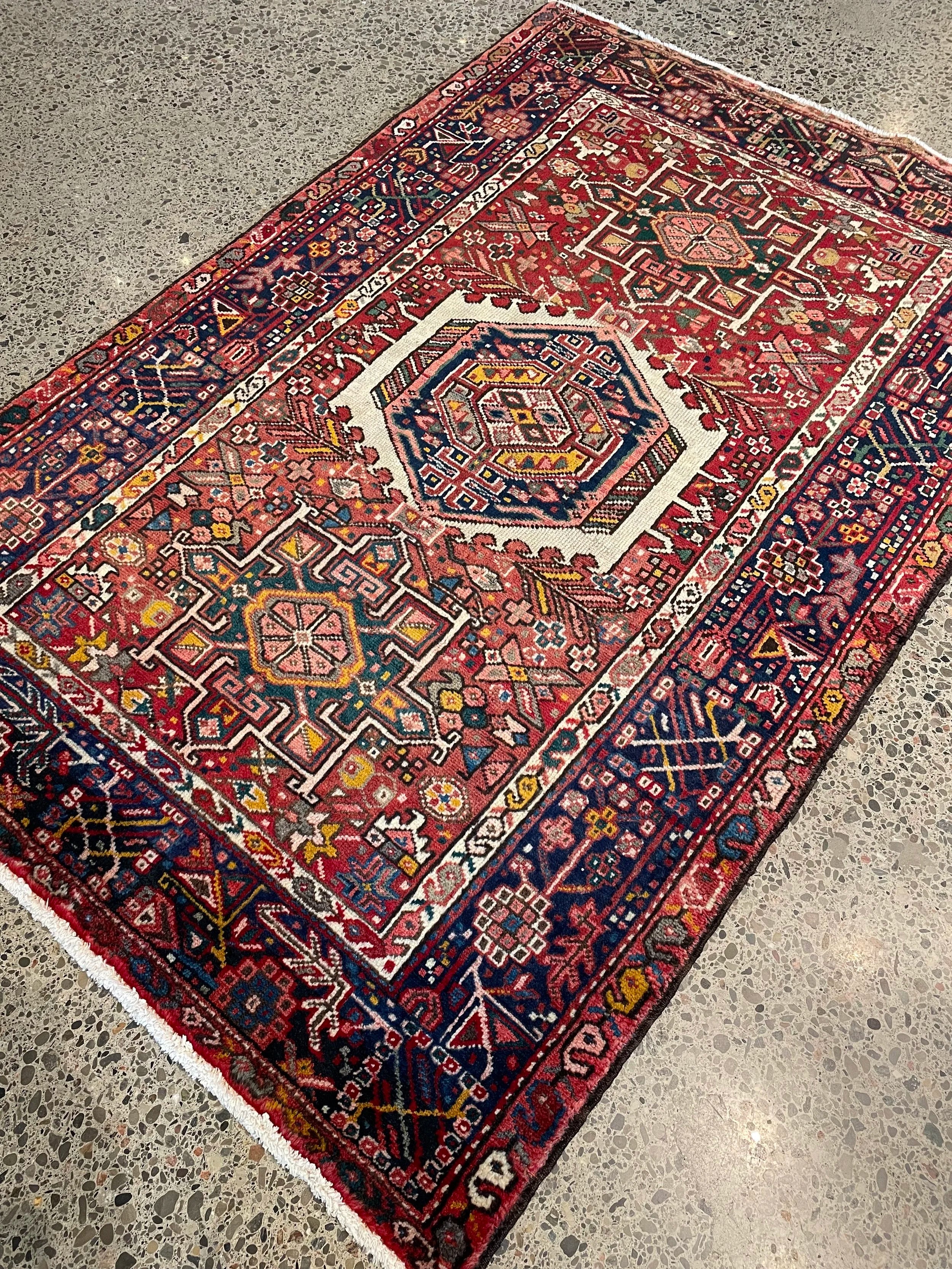 Karajeh Vintage Wool Rug (3'8" x 5'5")