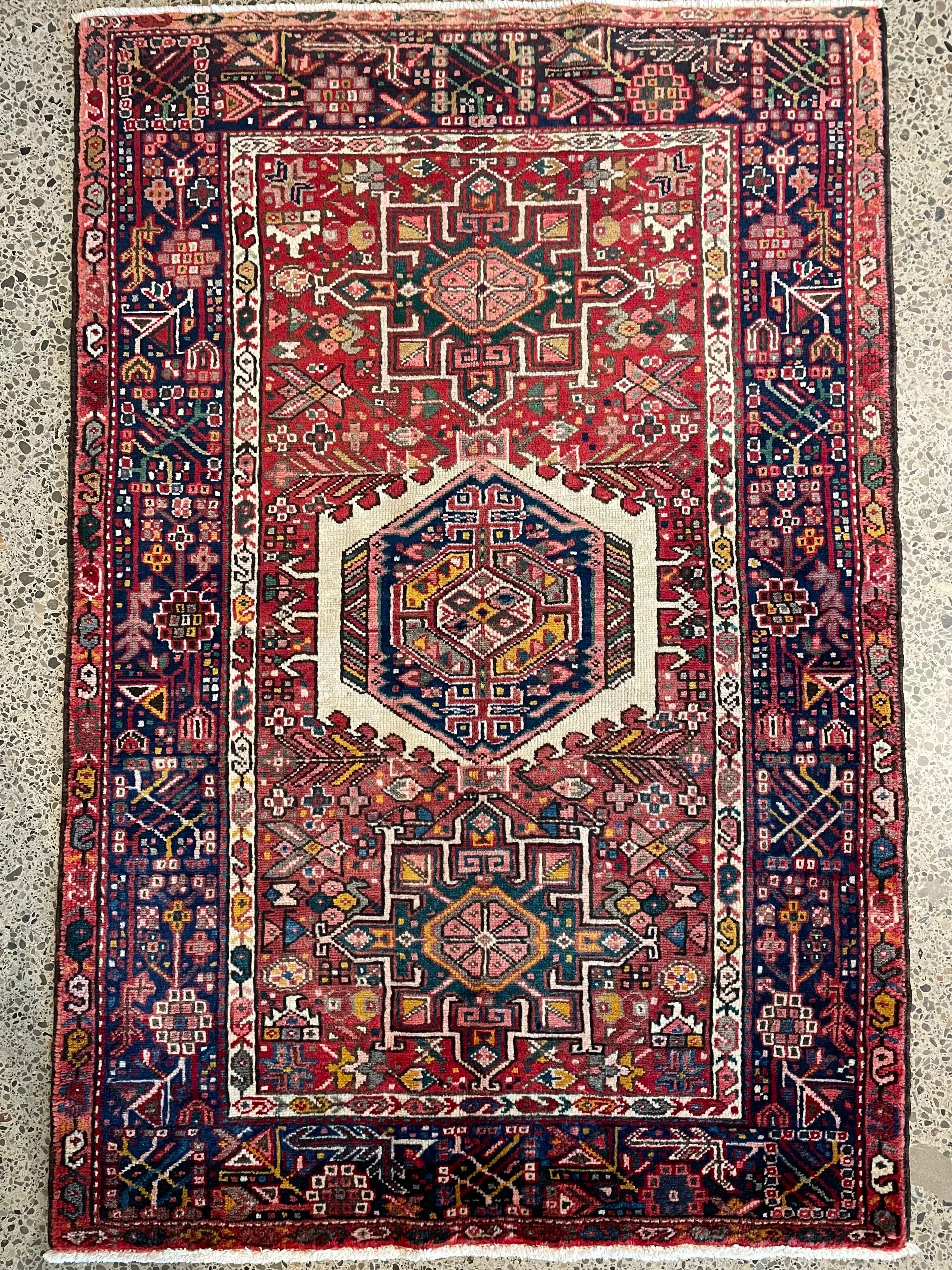Karajeh Vintage Wool Rug (3'8" x 5'5")