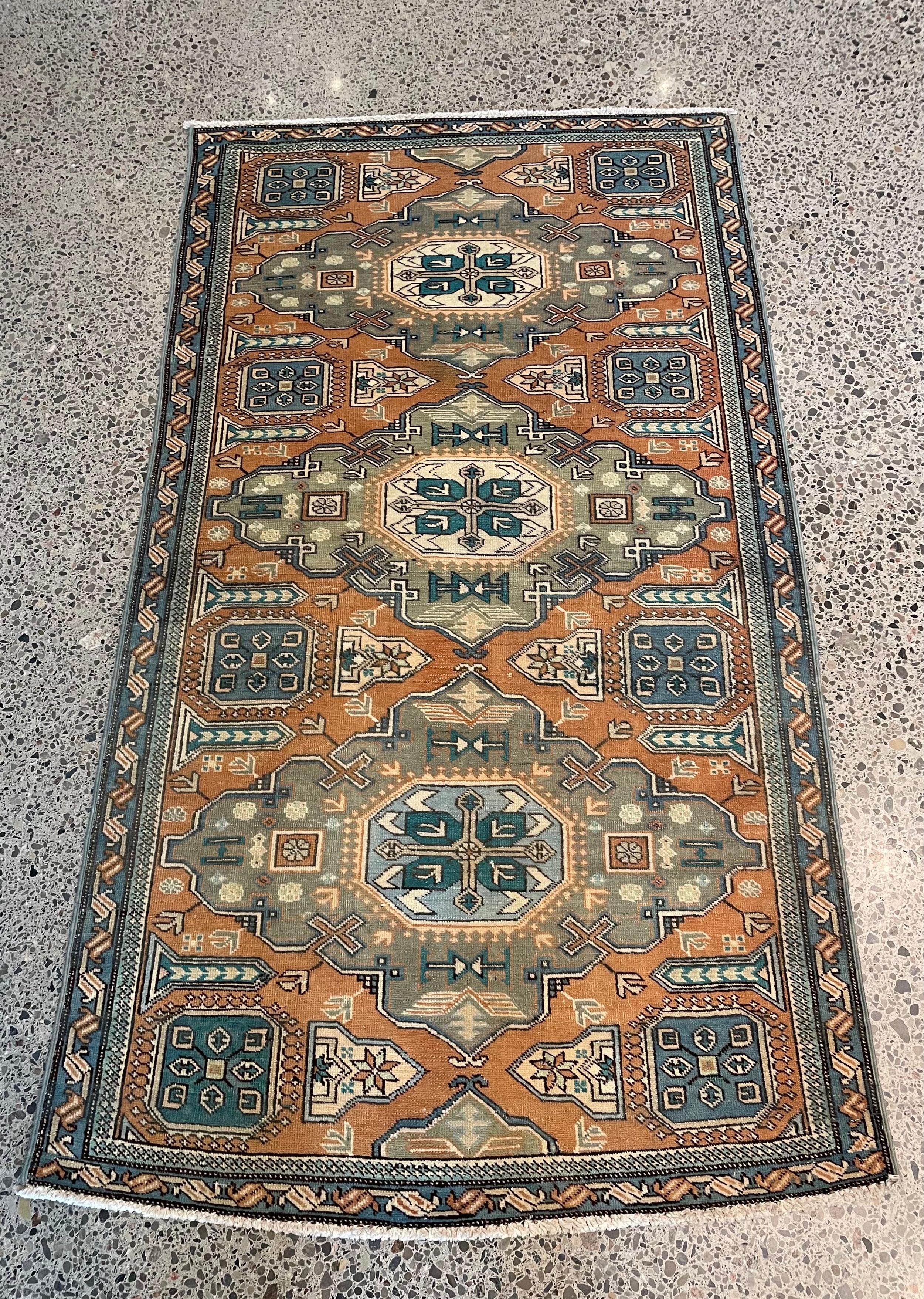 Kazak Vintage Wool Rug (3'3" x 5'10")
