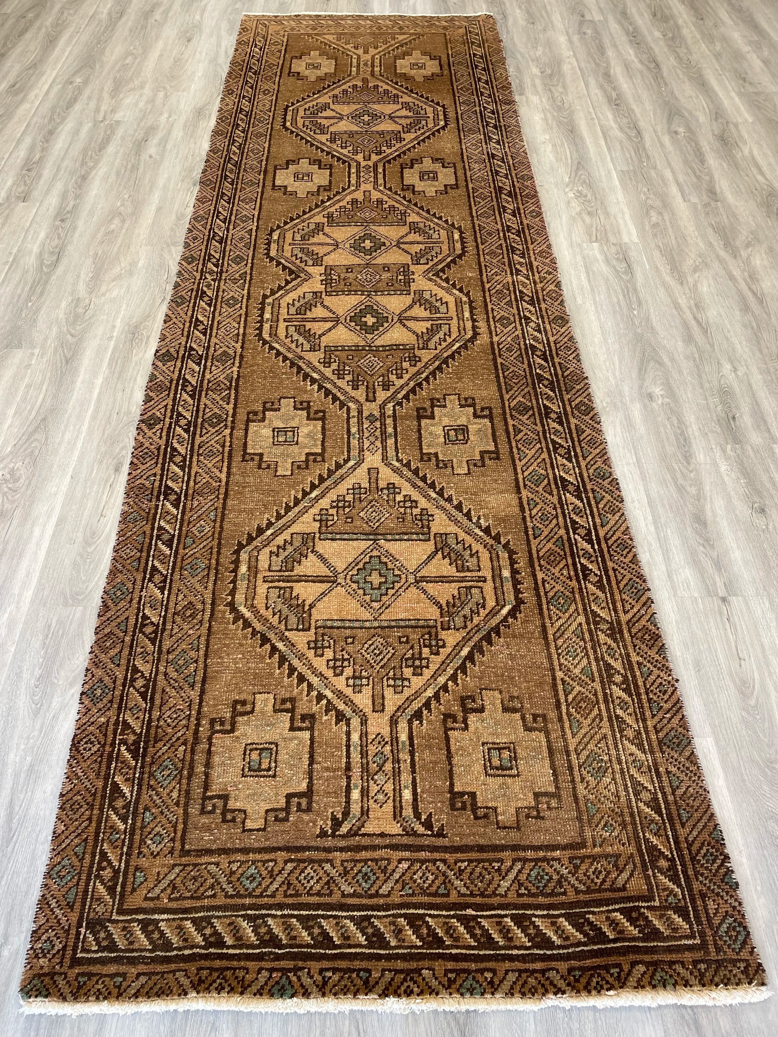 Hamedan Vintage Wool Rug Runner (3'6" x 11'8")