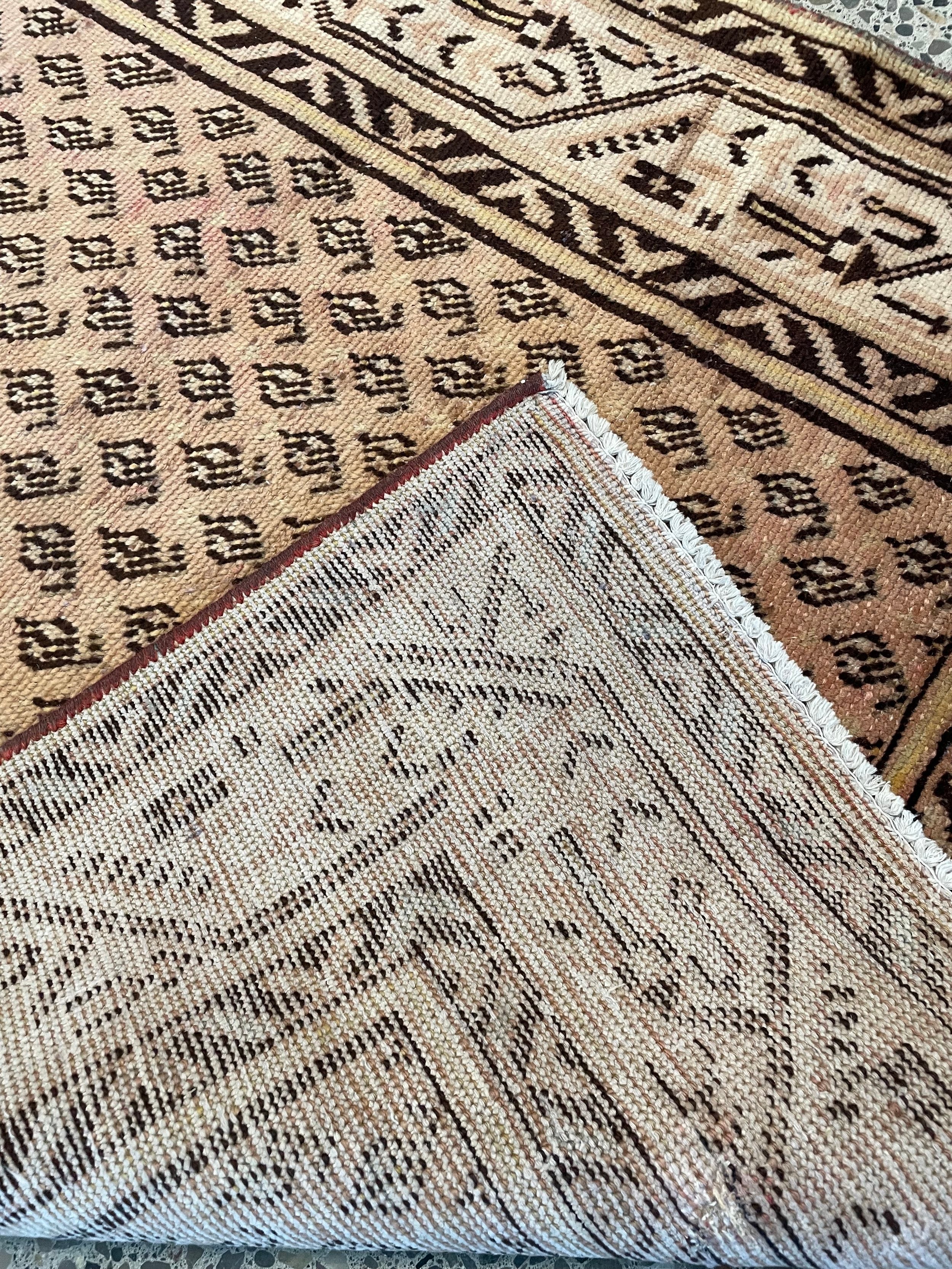 Neutral Vintage Wool Runner Rug (3'4" x 10'0")