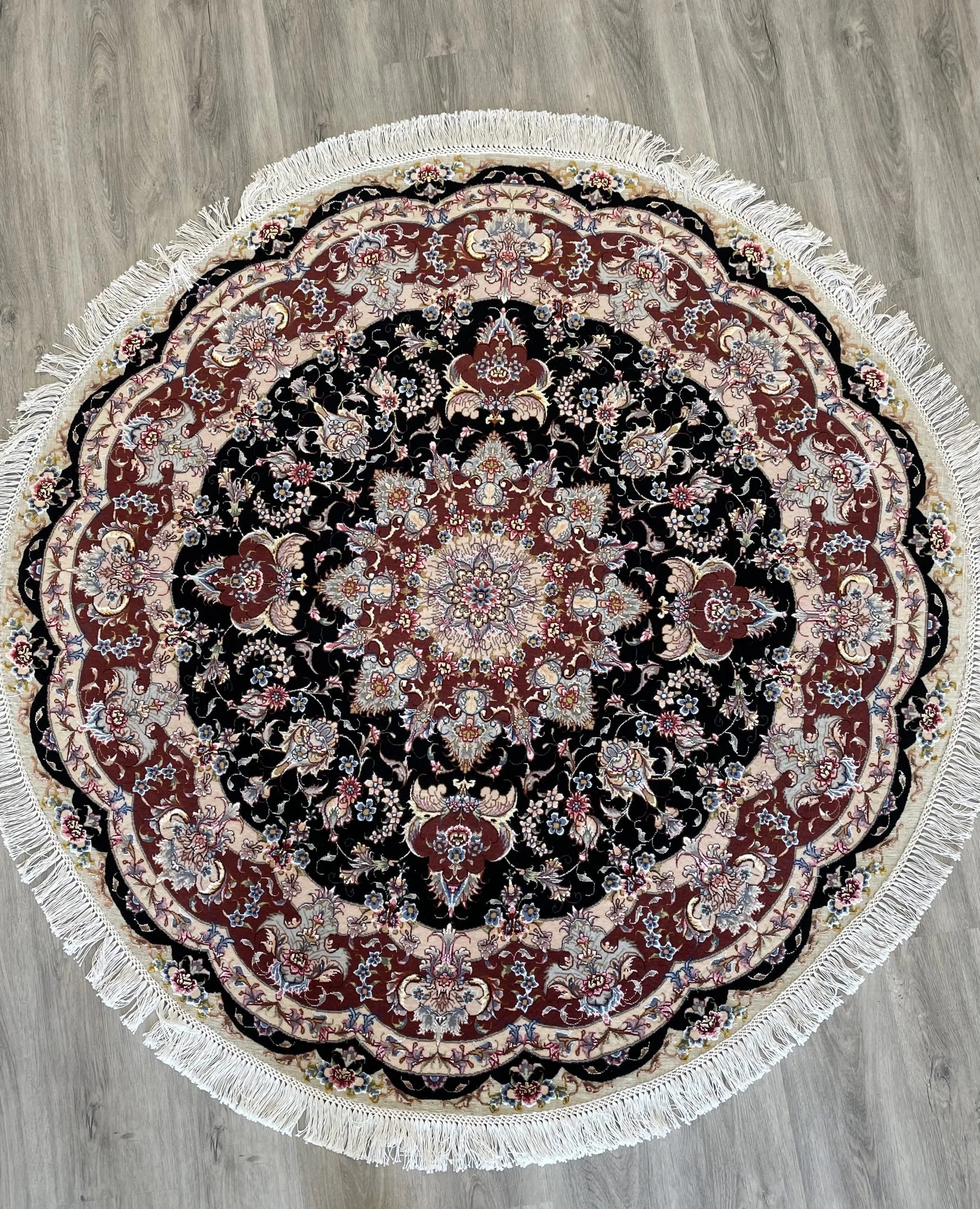Tabriz Wool & Silk - Round Rug (5'0" x 5'0")