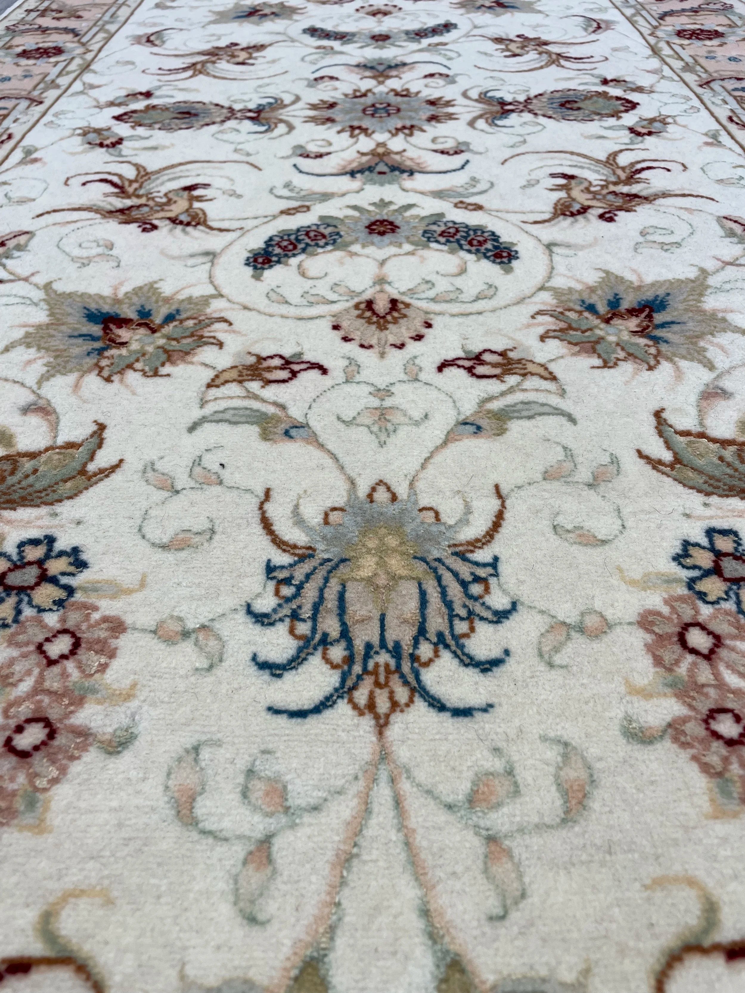Tabriz Wool and Silk Rug (2'6" x 10'0")