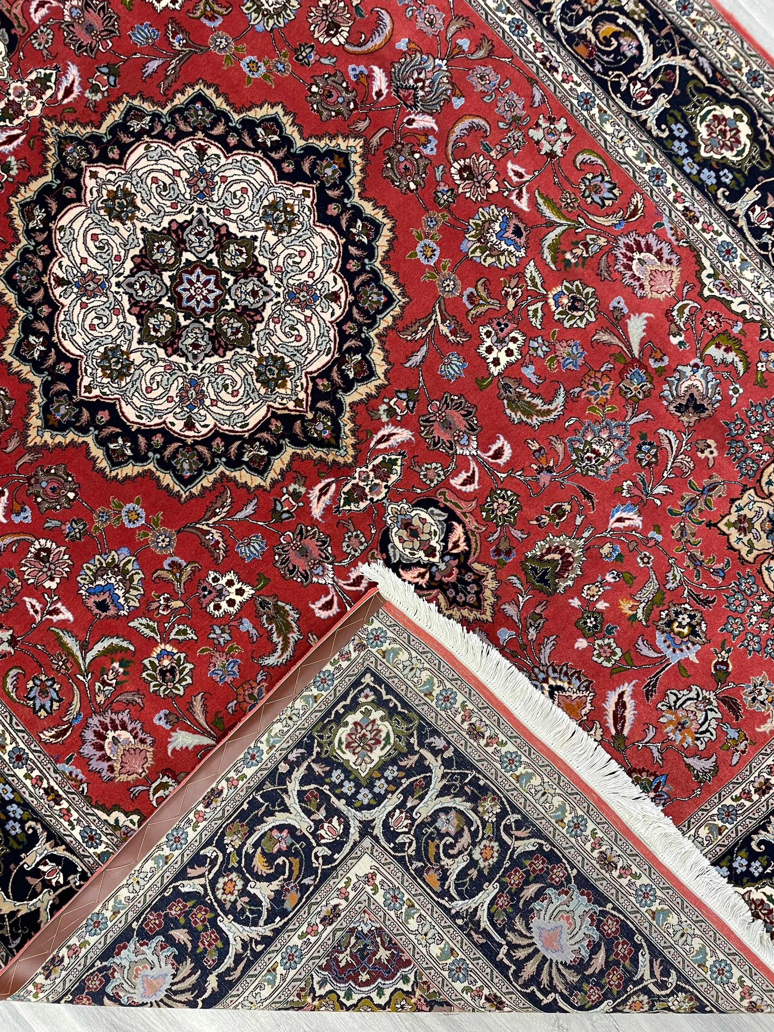Tabriz Wool & Silk Rug (6'6" x 9'11")