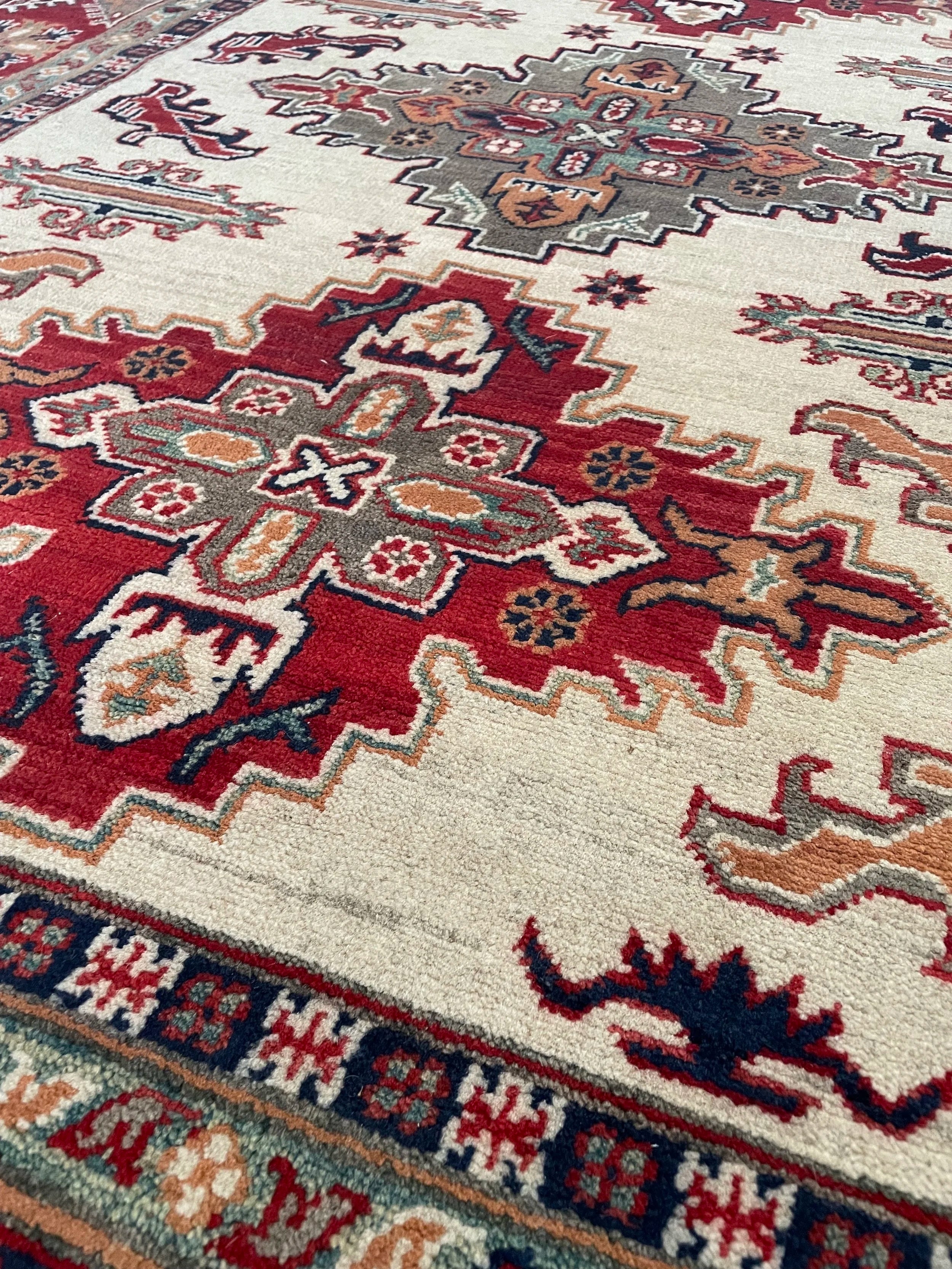 Kazak Wool Rug (4'10" x 6'9")