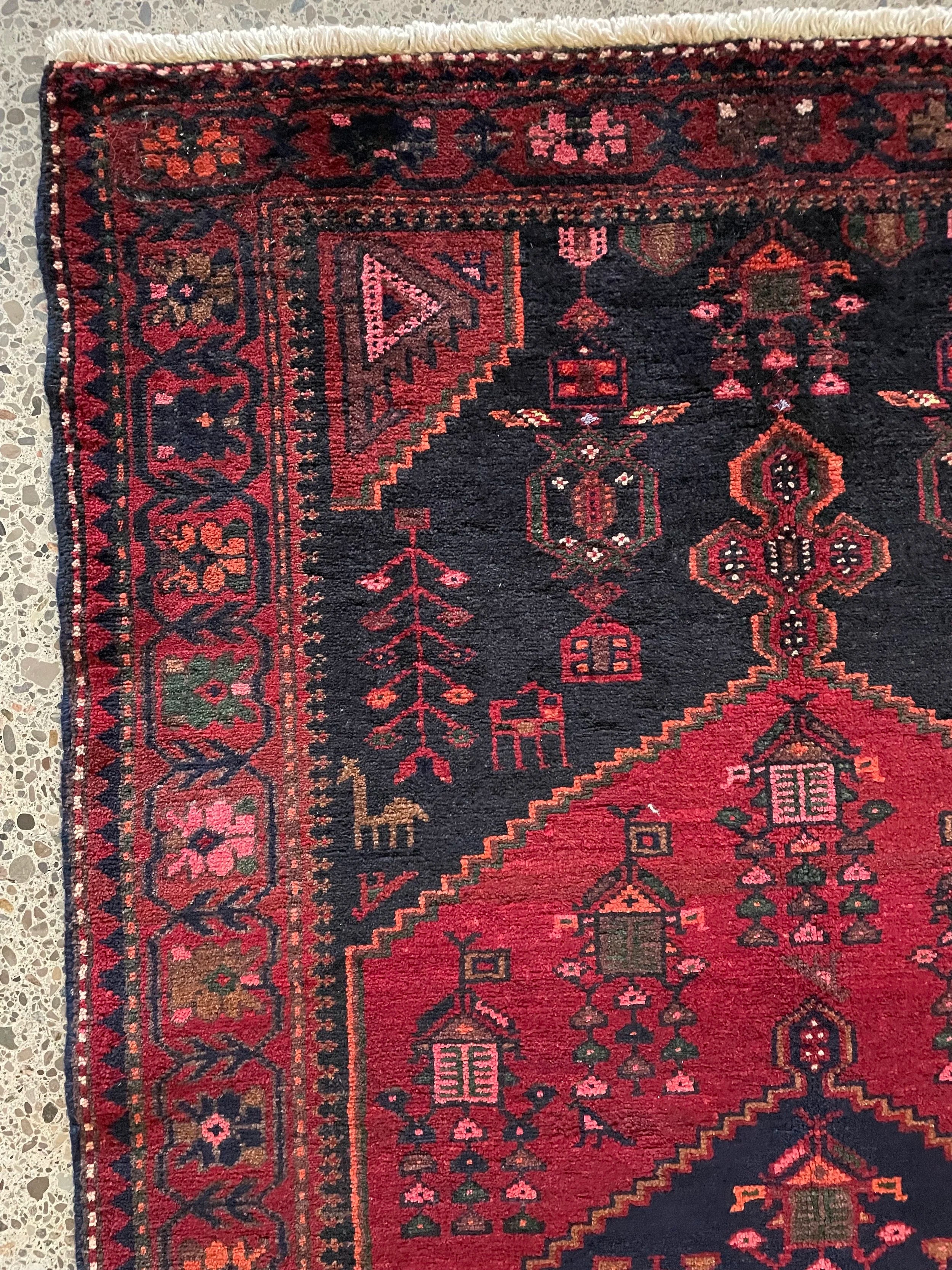 Zanjan Tribal Wool Rug (3'7" x 6'6")